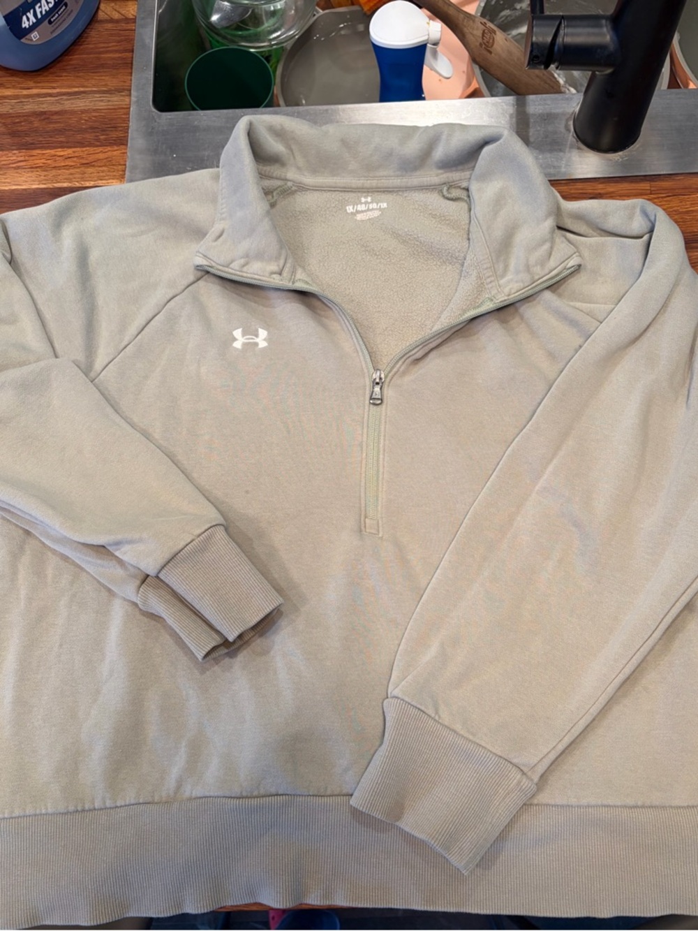Under Armour Gray Fleece Pullover with Embossed Logo